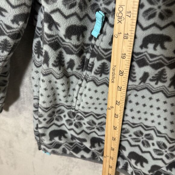 Chubbies Men's S Gray Reversible Fleece Nylon Pullover Jacket Bears Winter - Picture 4 of 11